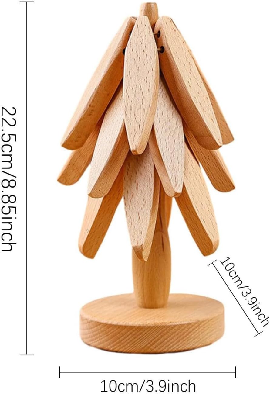 EcoSousVerre™ Dessous de verre en forme d'arbre en bois