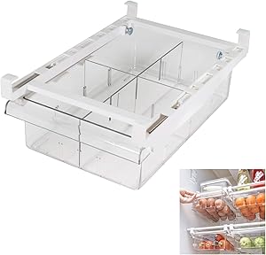 2 Tiroirs de Rangement Coulissants pour Réfrigérateur