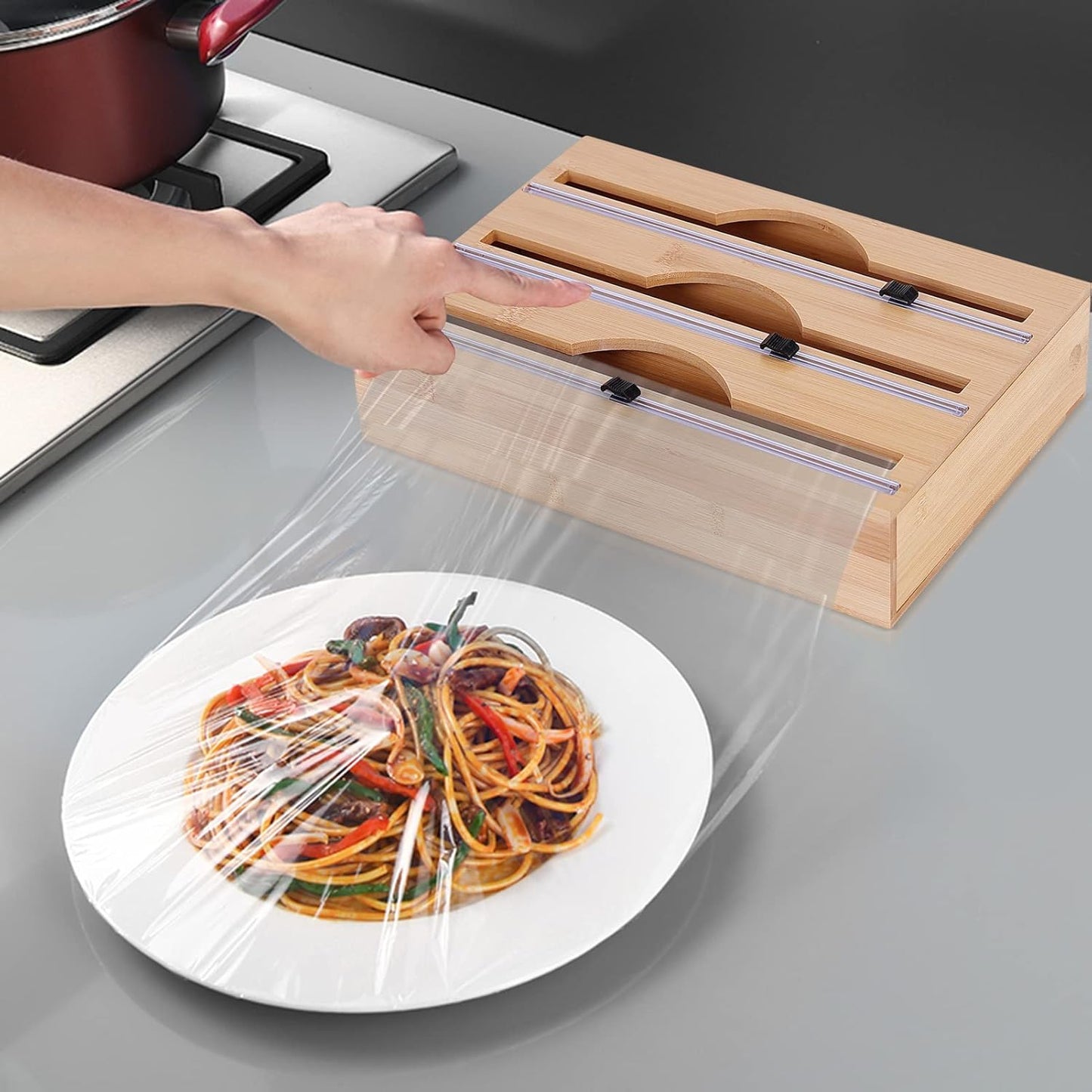 Distributeur de pellicule Plastique Bambou