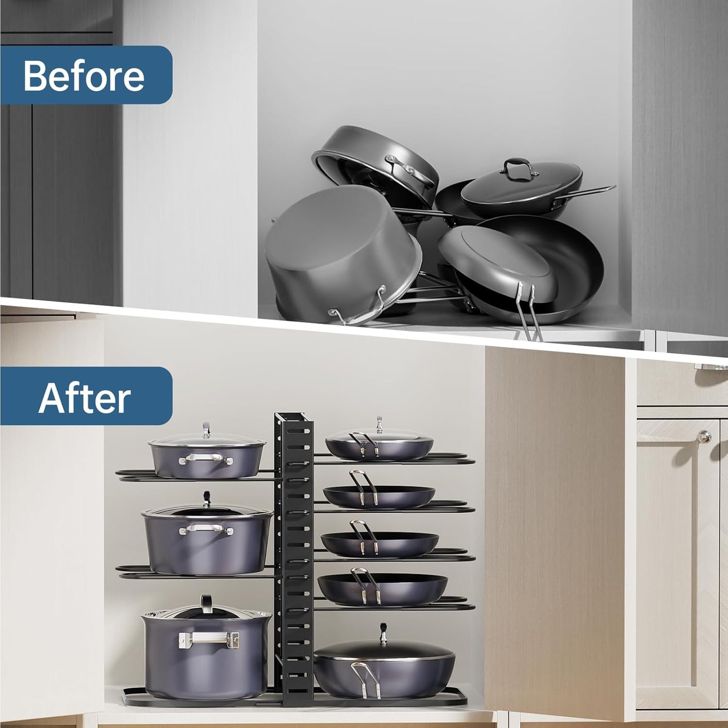 ORDORA® Organisateur de casseroles et poêles à 8 niveaux