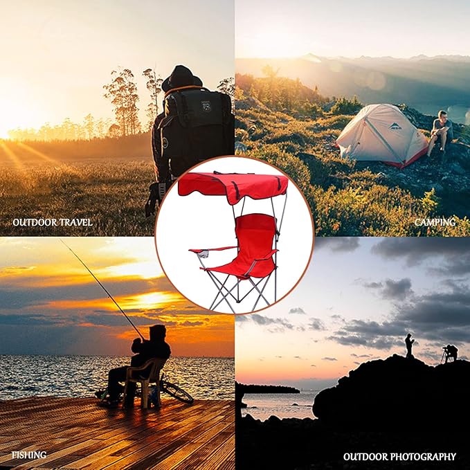 ALPHACAMP™ Chaises de camping avec auvent