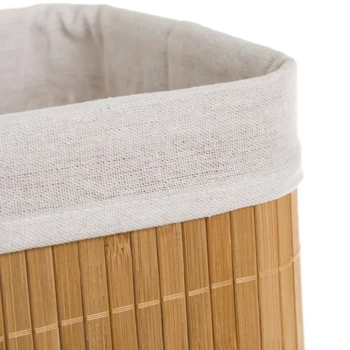 Cflagrant® Lot de 3 Boites/Paniers de Rangement en Bambou intérieur en Tissus