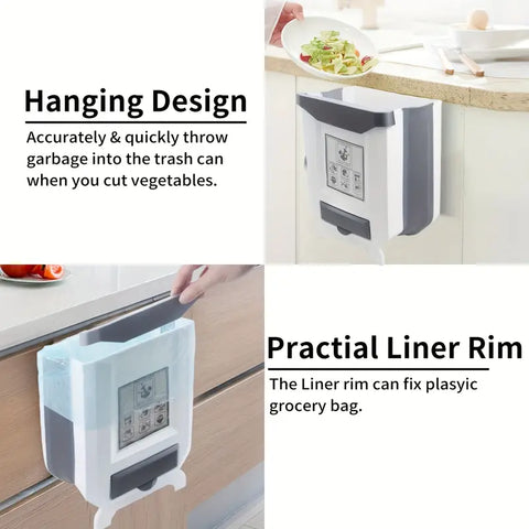 Poubelle Suspendue pliable Pour cuisine bureau et salle de bain