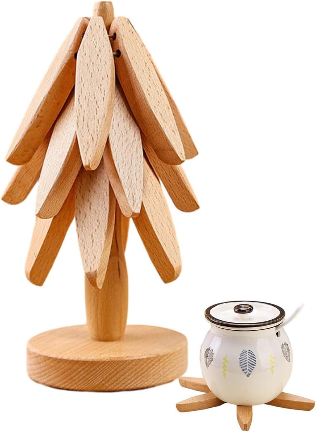 EcoSousVerre™ Dessous de verre en forme d'arbre en bois