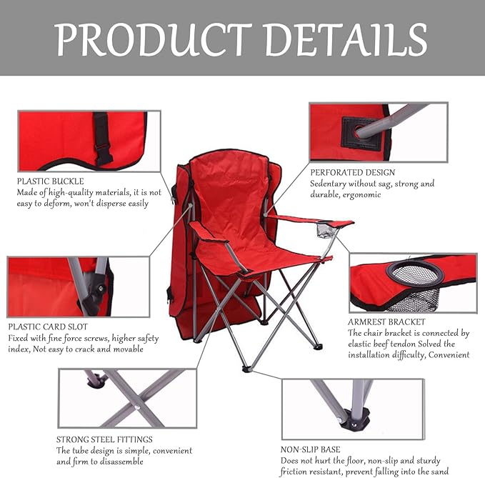 ALPHACAMP™ Chaises de camping avec auvent