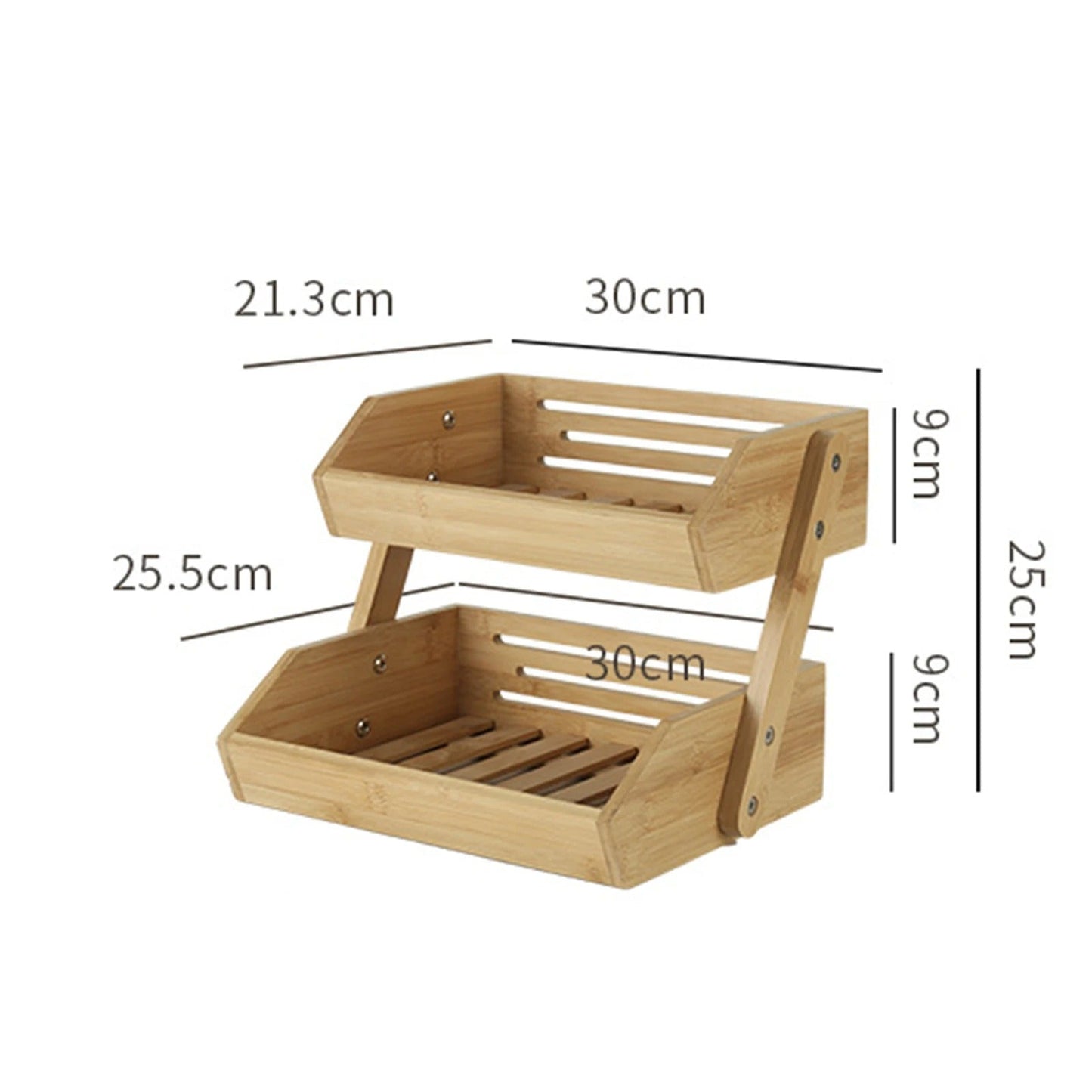 EcoRangement™ Mir de rangement en bois à 2 niveaux